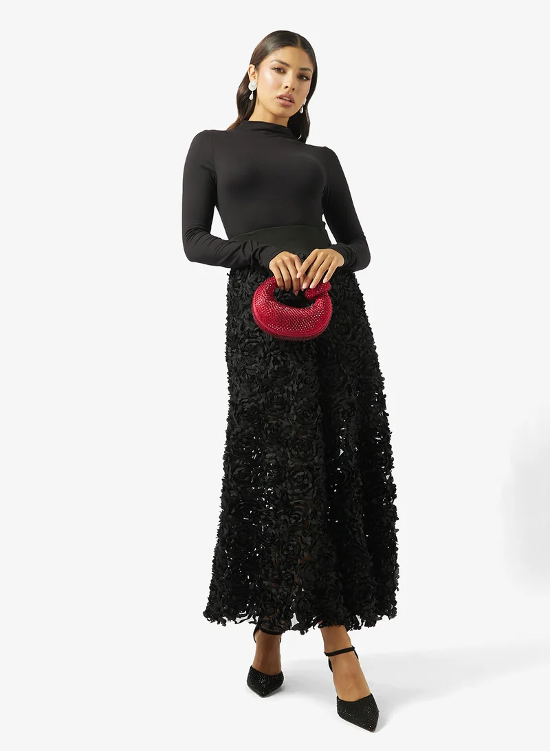 خزانة A-lineSkirt in 3D Floral